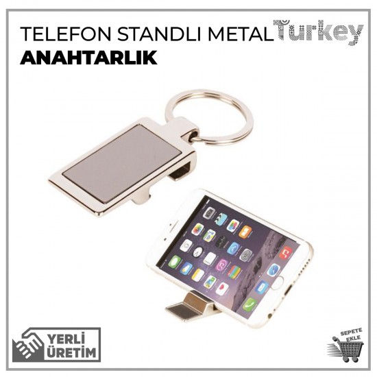 Telefon Standlı Açacaklı Metal Anahtarlık